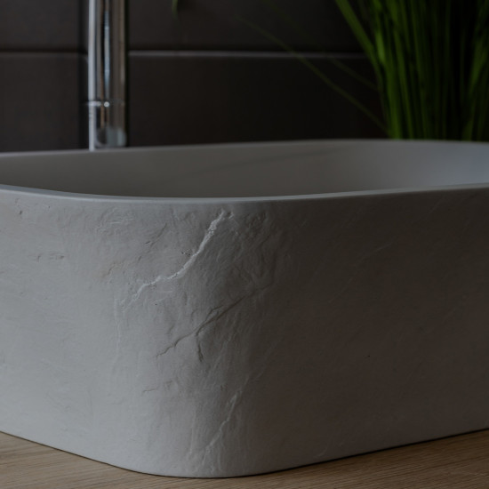 Umivaonik nadgradni 52,2 cm sivo bijeli s piletom LUNAR