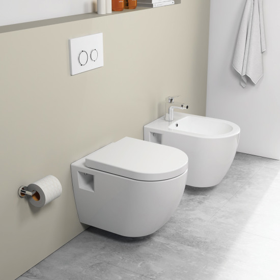 Školjka WC viseća rimless sa bočnim otvorima bijela VENTURI VITA 