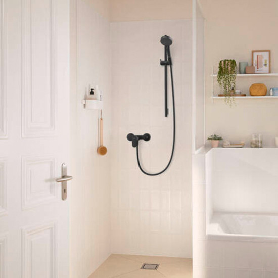 Baterija tuš jednoručna bez izljeva crna mat Rebris S HANSGROHE