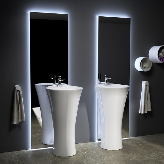 Umivaonik stojeći &Oslash; 45 cm h 80 cm bijeli VENTURI VITA 