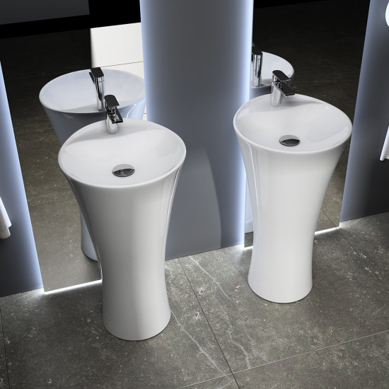 Umivaonik stojeći &Oslash; 45 cm h 80 cm bijeli VENTURI VITA 