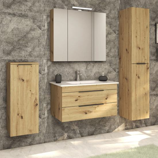 Ormar 33x166 cm 2V artisan oak/crne ručkice SENEX SANA 
