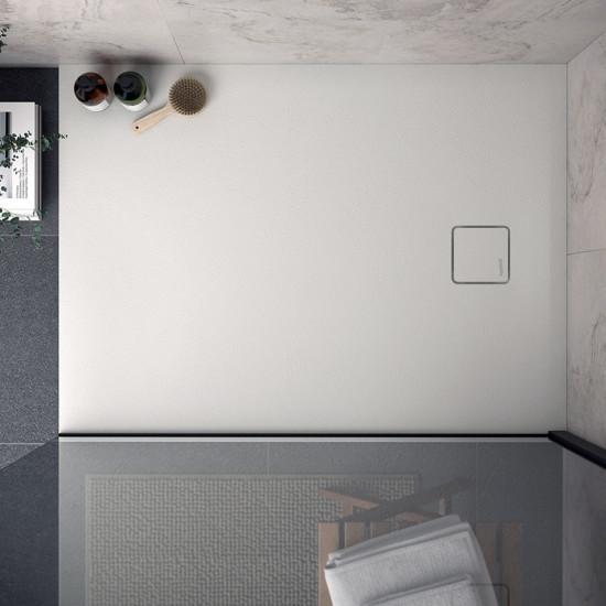 Kada tu&scaron; lijevani mramor STONE DeLuxe 100x80 cm bijela AQUAESTIL 