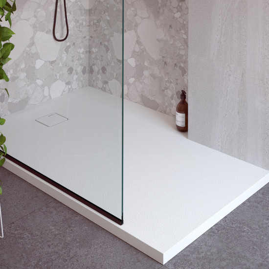 Kada tu&scaron; lijevani mramor STONE DeLuxe 100x80 cm bijela AQUAESTIL 