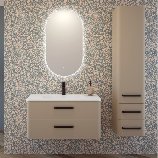 Ormar 35x160 cm 1V 2L desni macadamia crne ručkice CHARM AQUAESTIL 