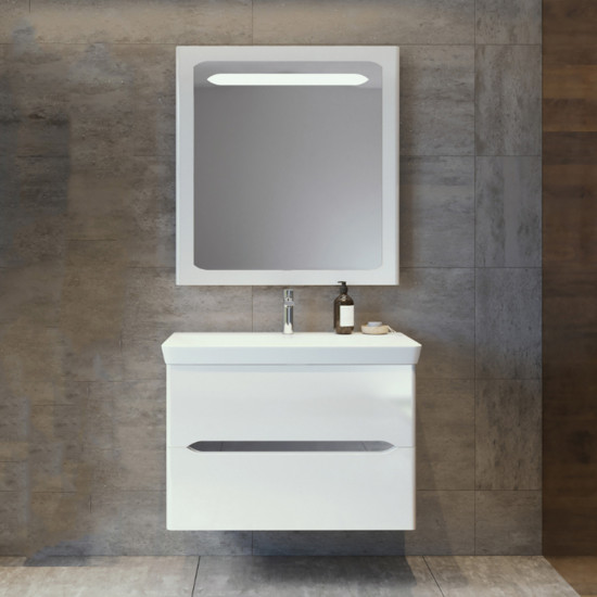 Garnitura kupaonička 60 cm sa umivaonikom bijela sjaj/bijela sjaj Oblo Armal