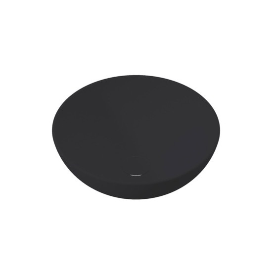 Umivaonik nadgradni okrugli Ø 38,5 cm crni mat sa crnom piletom FLORIDA soft ZENON 