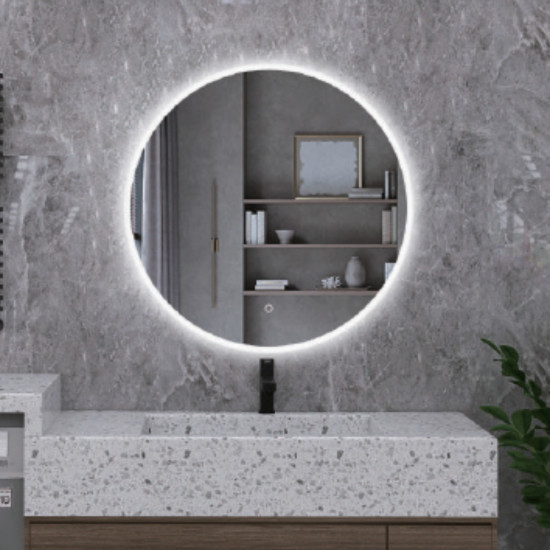Ogledalo LED Ø 60 (prekidač na dodir, prigušivač svjetla,3 boje svjetlost, odmagljivanje stakla,bluetooth) OLANA (C M3051)