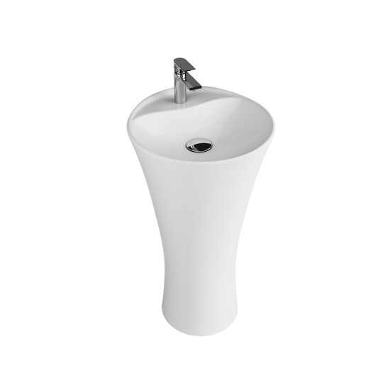 Umivaonik stojeći &Oslash; 45 cm h 80 cm bijeli VENTURI VITA 