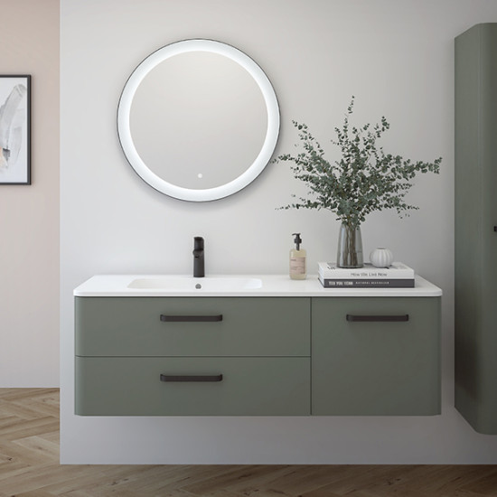 Baza 100 cm s umivaonikom, 2L 1V desna smoke green crne ručkice CHARM AQUAESTIL 