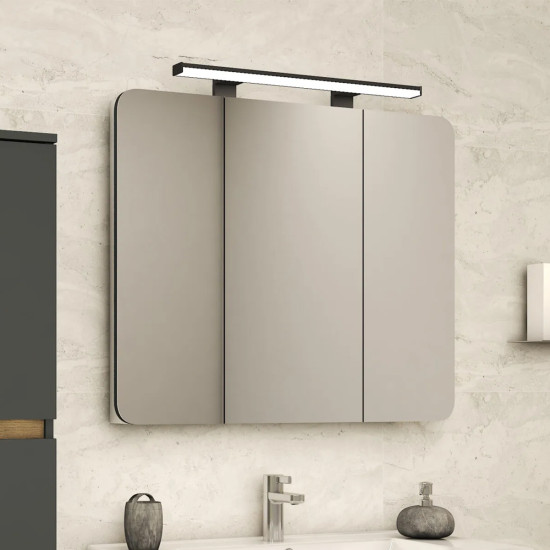 Ogledalo sa ormarićem i lampom grafit mat SENEX CAPRI 