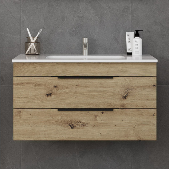 Baza artisan oak/crne ručkice SENEX SANA 