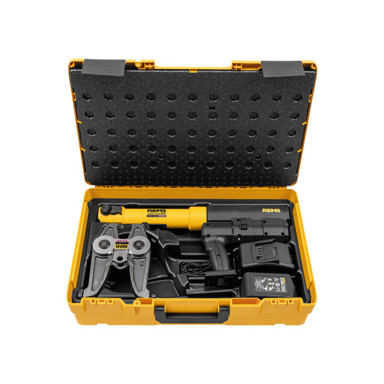 Presa baterijska REMS Akku-Press XL radijalna od 45 kN s prisilnim povratnim hodom ACC Li-ion Basic Pack Z7 REMS 