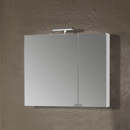 Ormarić viseći s ogledalom i LED rasvjetom 81cm bijeli OSCAR FA (29279-52-BINX)
