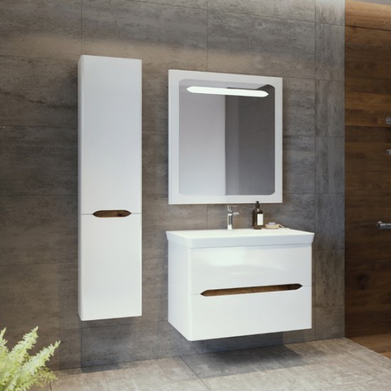 Garnitura kupaonička 80 cm sa umivaonikom bijela sjaj/bijela sjaj Oblo Armal
