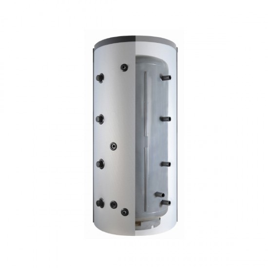 Pufer spremnik (akumulacijski) kombinirani KWS 1000L R2 sa 2 izmjenjivača i rebrastom inox cijevi za sanitarnu vodu AUSTRIA EMAIL (A367 37 + A821 10)