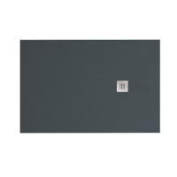 Kada superplitki tuš umjetni mramor 100x80 cm kvadratni SMART SLATE boja antracit