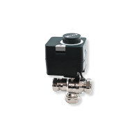 Ventil troputni prekretni R1" (DN25 - Cu 28) s motornim pogonom (12S, 230V, 2P+ prekidač) priključnim kabelom, 3 x hidraulički priključak s holender maticom G5/4" HERZ