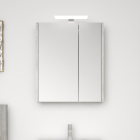 Ogledalo sa ormarićem i lampom 60 cm beton SENEX  DRINA 