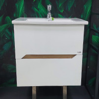 Baza 65 cm bijela visoki sjaj/boja drveta/artisan ručkice SENEX CAPRI 