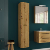Ormar 33x166 cm 2V artisan oak/crne ručkice SENEX SANA 
