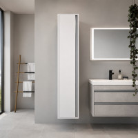 Ormar 35x180 cm bijela sjaj srebrene ručkice CONNECT AQUAESTIL 