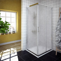 Fiksna strana za tu&scaron; kabinu SAVANA W 100 cm h-200 univerzalna (reljef staklo, silver profil) AQUAESTIL 