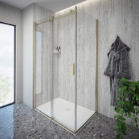 Vrata za tu&scaron; kabinu ARTEGO D 120 h-200 lijeva (prozirno staklo,zlatni profil) sa Soft Close sustavom AQUAESTIL 