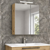 Ogledalo sa ormarićem i lampom artisan oak SENEX SANA 