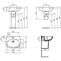 Umivaonik bijeli Ideal Standard TESI (T009401)